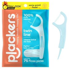 Twin-Line Dental Flossers, Cool Mint Flavor, Dual Action Flossing System, Easy S