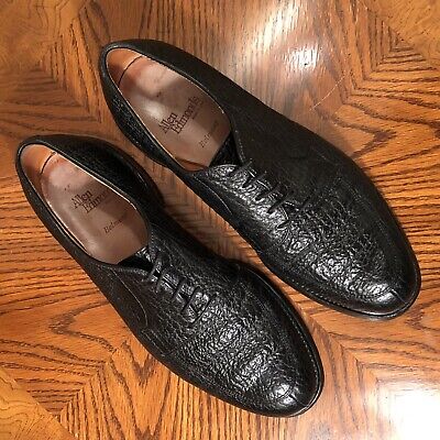 RARE EXOTIC | ALLEN EDMONDS 10E BELMONT BLACK SHARKSKIN RARE EXOTIC | ALLEN EDMONDS 10E BELMONT BLACK SHARKSKIN
