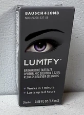 Bausch+Lomb Lumify Redness Reliever Eye Drops 0.08 FL Oz (2.5mL) Exp. 12/25