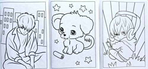 Anime Coloring Books - Set of 3 - 24 Tear & Share Pages - Picture 4 of 5