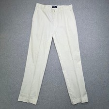 Vintage Polo Ralph Lauren Pants Men's 36x33 White Chino Flat Front Preppy Flawed