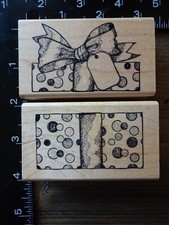 new GIFT BOX / PRESENT Party Birthday Rubber Stamp Set RUBBER STAMPS OF AMERICA