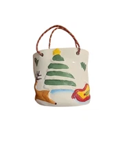 Reindeer Decor Greenbrier International Ceramic Christmas Tree Gift Bag Holiday