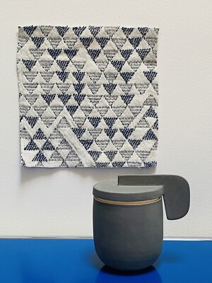 Anni Albers Stoffmuster Wandbehang Mid Century Josef blau Lizenztextil