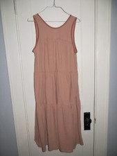 Everlane Tiered Tank Top Dress Cotton Pink Large