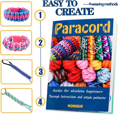 NANQUAN Kit Paracord 550 Con 80 Colori E Accessori - Manuale Istruzioni Incluso