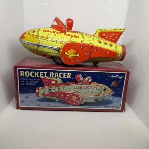 Vintage Rocket Racer Friction Tin Toy In box Schylling Collector Series