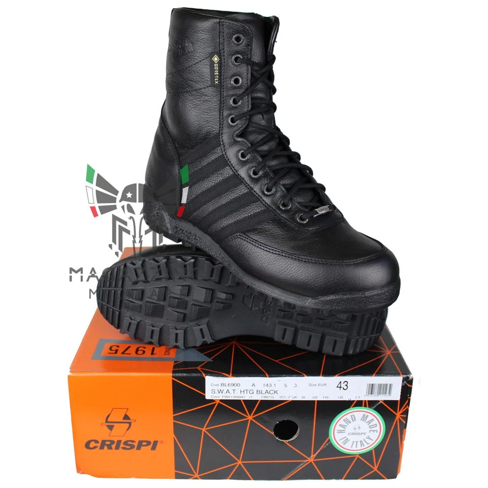 Anfibi militari Esercito Crispi GORE-TEX SWAT HTG pelle NERI - Immagine 4 di 4