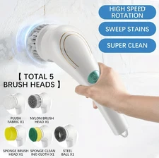 1pc Electric Spin Scrubber – 5-Head Cordless Cleaner for Tub & Kitchen - NEW