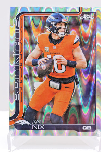 2025 Topps Chrome Bo Nix #88  Raywave Refractor