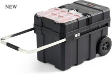 Keter Masterloader Resin Rolling Tool Box with Locking System and Removable Bins