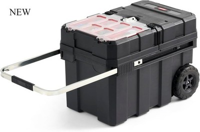 Keter Masterloader Resin Rolling Tool Box with Locking System and Removable Bins