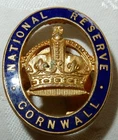 WW1 HOME FRONT MILITARY NATIONAL RESERVE CORNWALL BADGE WORLD WAR I