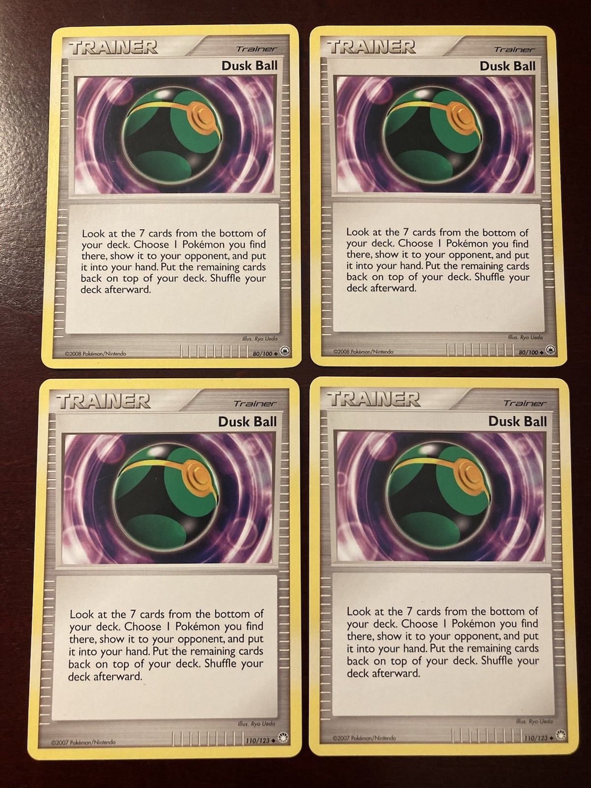 4x Dusk Ball 80/100 Majestic Dawn Uncommon Trainer 2008 Pokemon TCG Card