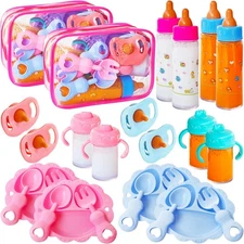 Woozettn 26 Pcs Baby Doll Accessories Magic Bottle Set,Pretend Play Feeding Toy