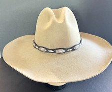 Stetson "Broken Bow" 4X Buffalo felt cowboy hat with a dark brown concho hatband