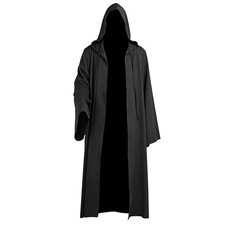 Adult Hooded Cloak Costume Men Long Cape Robe Cosplay Tunic Hooded Men's