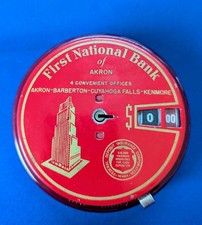 Add O Bank Coin Bank First National Bank of Akron Vintage with Key Works Tested