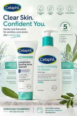 Cetaphil Acne Cleanser Bundle Benzoyl Peroxide + SA Exfoliating Face Wash