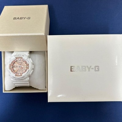 BABY-G Watch BA110-X Digital Analog White x Metallic Pink