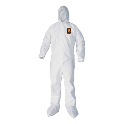 KleenGuard 44334 A40 Elastic-Cuff Ankle Hood Boot Coveralls - XL, WHT (25/CT)New