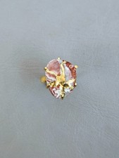 Crazy Lace Agate Ring Handmade Ring Kintsugi Gift One Of A Kind Gold Plated