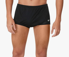 Speedo Men's Swimsuit Square Leg Poly Mesh Training Suit sz 36 Black