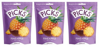 3 PERGALE PICKS Freeze-Dried Pineapple with Milk Chocolate Dragee Candy 90g