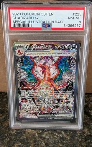 Pokémon TCG Charizard EX Sir Obsidian Flames Card 223/197 - PSA 8