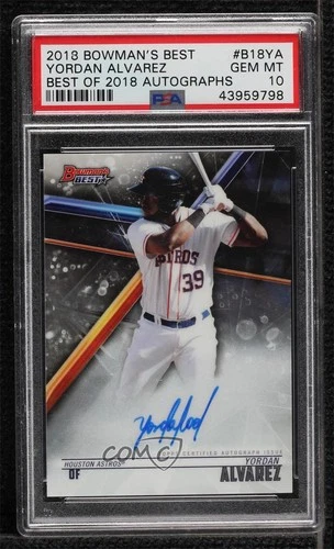 2018 Bowman's Best Best of 2018 Auto Yordan Alvarez #B18-YA PSA 10 GEM MT Auto
