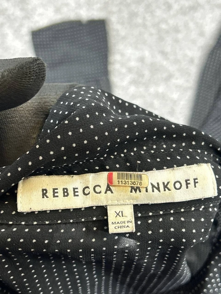 Vestido Camisa Rebecca Minkoff Mujer XL Negro Blanco Midi Foto 3 de 4