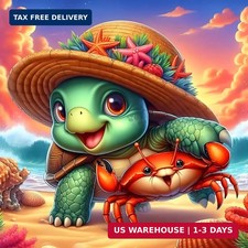 Sea Turtle Beach Diamond Painting Kits for Adults, Adorable Animal Diamond Art K