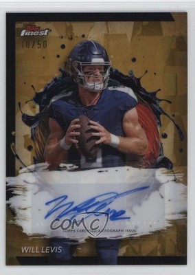 2024 Topps Finest Gold Refractor /50 Will Levis #FA-WL Auto 1t2r