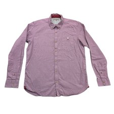 Ted Baker London Shirt Mens 4 Large L Red Long Sleeve Button Down Cotton