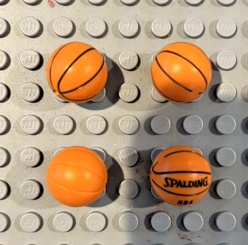 LEGO  Ball, Sports Basketball with Black Lines SPALDING & NBA & 3 other balls