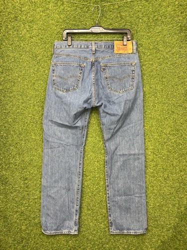 Levis 501 Jeans Mens 34x32 Straight Leg Button Fly Jeans Dark Wash Outdoor Y2K