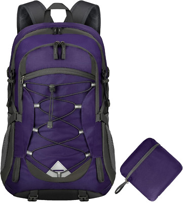 IGOLUMON Hiking Backpack 40L Packable Lightweight Camping 40L Purple Daypack
