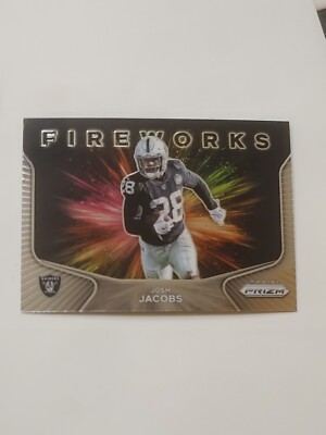 Josh Jacobs 2020 Prizm Football  Fireworks  Insert Card Las Vegas Raiders