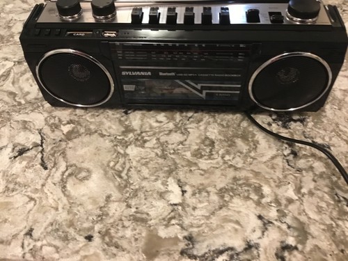 SYLVANIA SRC232BTBLK Bluetooth Cassette Radio for sale online
