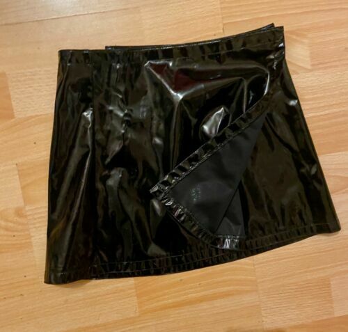 Damen Wetlook Finger-Handschuhe S M L Extra Lang Schwarz Cottelli