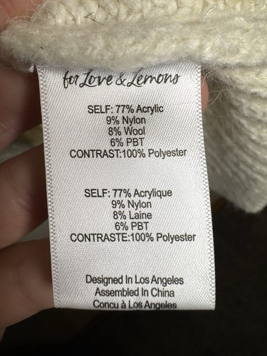 For Love & Lemons Dress Size Small UK 8 Jade Knit Mini White Ivory Knitted Bow S - Picture 14 of 15