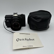 Vintage QUICKSHOT Point  Shoot Film Camera X3000 Optical 50mm w/ Case  Manual