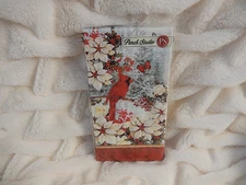 CHRISTMAS PUNCH STUDIO CARDINAL/WHITE POINSETTIA/RED BERRIES W/RED BORDER-NEW-SE