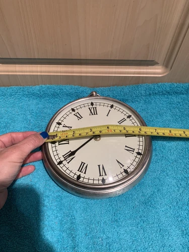Vintage Large Brass Wall Clock Made in India- Works