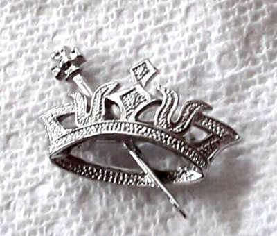 Vintage 1960's era Silver Crown Pin Signed ORA!