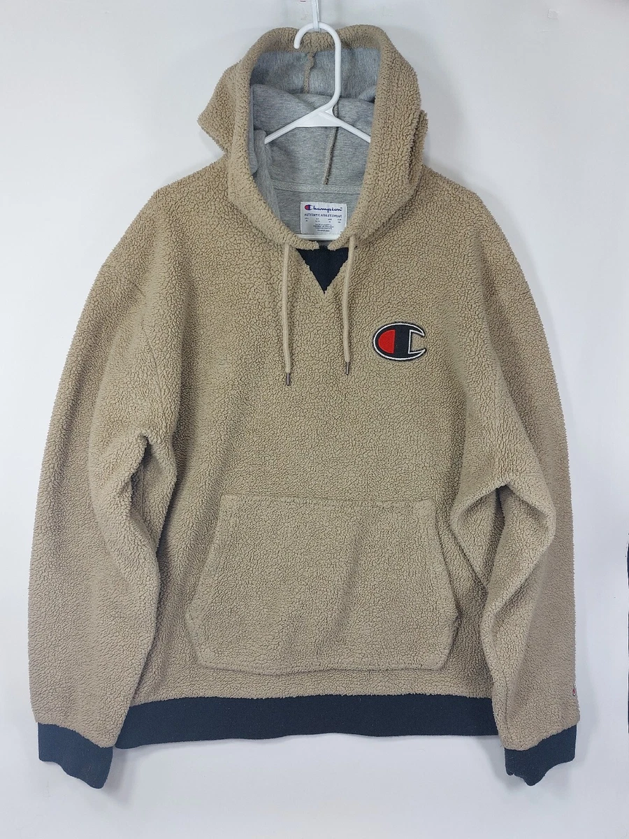 Champion sherpa sales khaki hoodie
