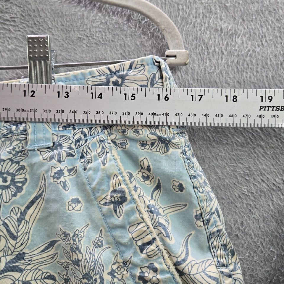 Pantalones Cortos Express Hombres 30 Azul Floral Carga Algodón Exterior Suelto Patinador Y2K LEER Foto 3 de 4