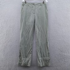 Talbots Womens Straight Leg Pure Lyocell Pants 6 Olive Green Mid Rise Comfy