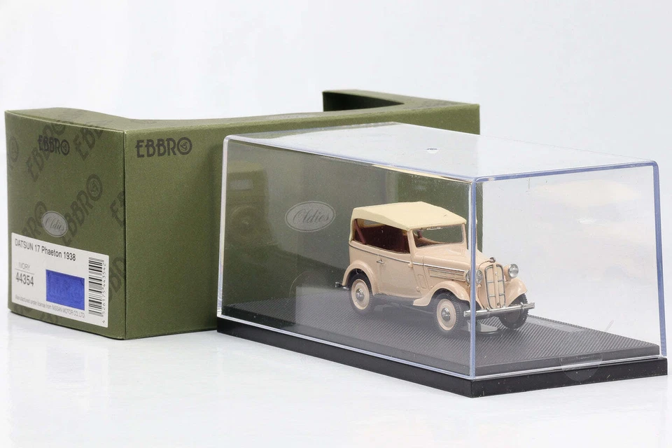1:43 Ebbro Oldies Datsun 17 Phaeton 1938 Beige Diecast - Immagine 4 di 4