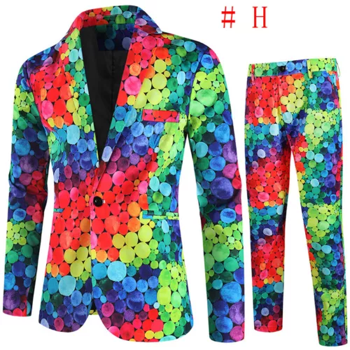 Mens Christmas Blazer Festive Coat Print Suits Jacket Xmas Party Jacket Costumes - Picture 39 of 54